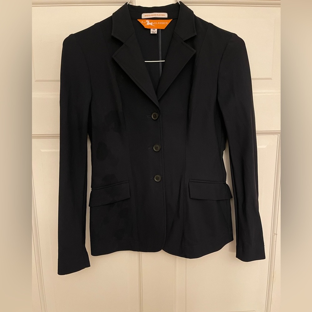 Womens RJ Classics Riding Jacket, Navy, Size 0Regular, Premium Italian Fabric